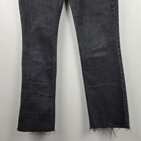 LEVI'S 505 Straight Leg Raw Hem Jean Pants Black Denim Womens Size 8 - Picture 4 of 15